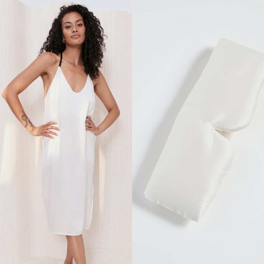 Lunya washable silk slip dress and sleeping mask - NWOT